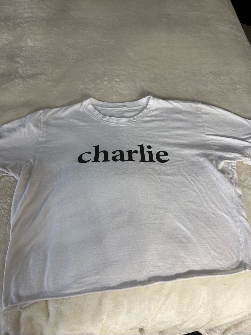 Charlie Graphic Tee - White with Black Print